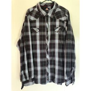 DICKIE's Western Style Men's Shirt.  Pearl Snap Buttons.‎  Size 4XL